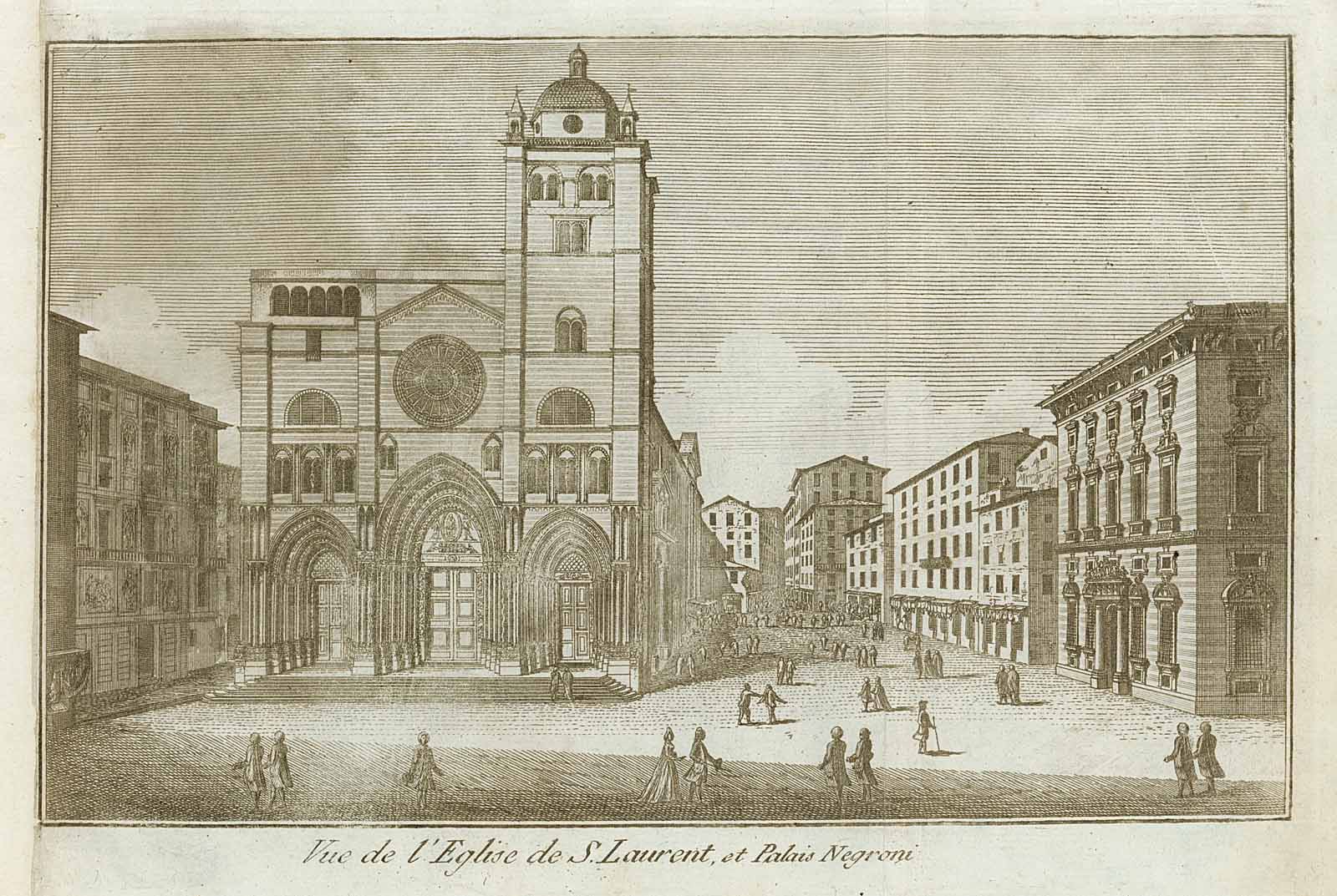 Vue de l'Eglise de S. Laurent et Palais Negroni