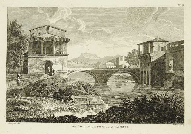 Vue de l'entrée d'un petit Bourg près de Florence