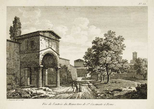 Vue de l'entrèe du Monastere de St. Cosimate a Rome