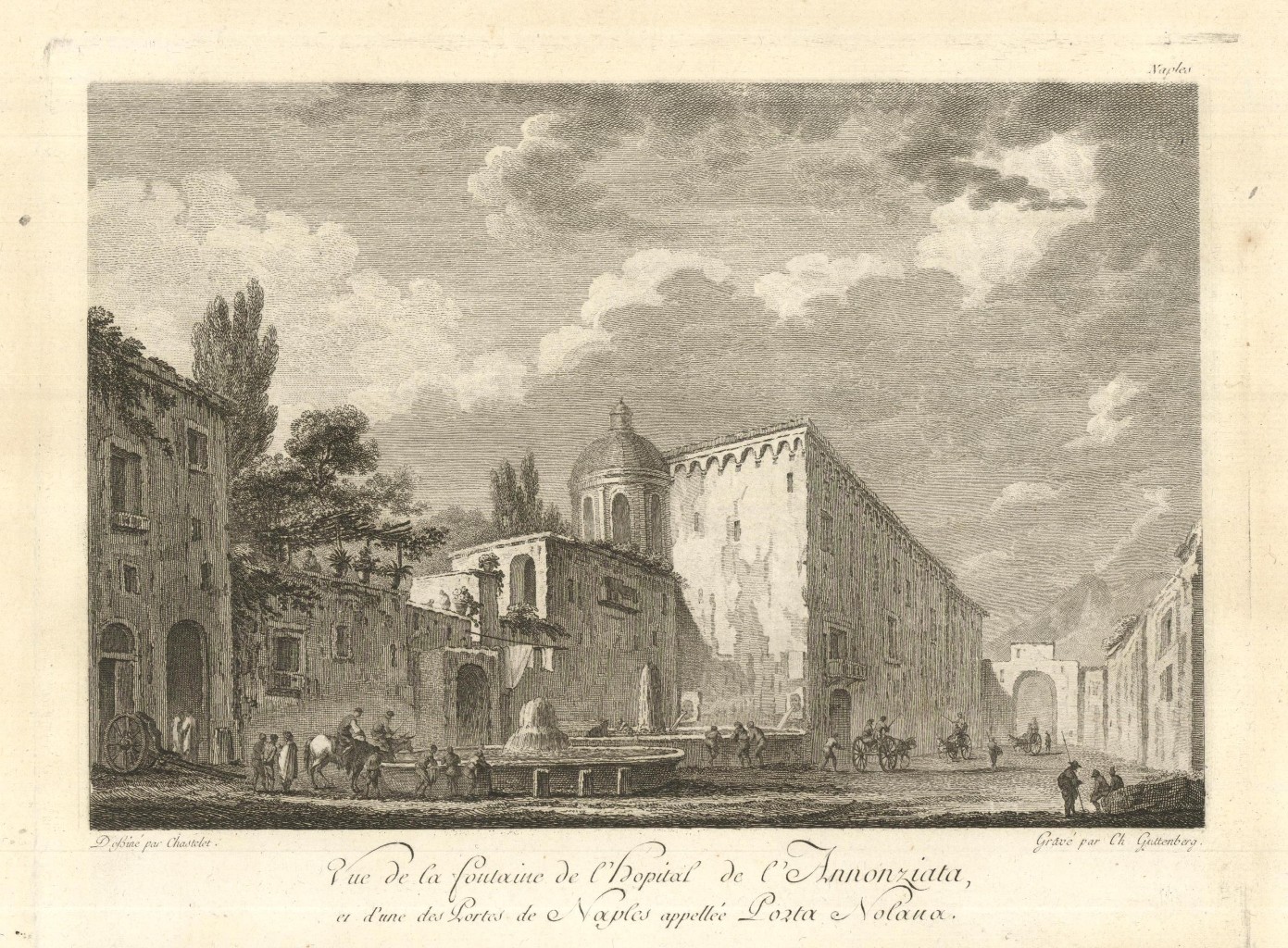 Vue de la Fontaine de l'hopital de l'Annonziata, et d'une …