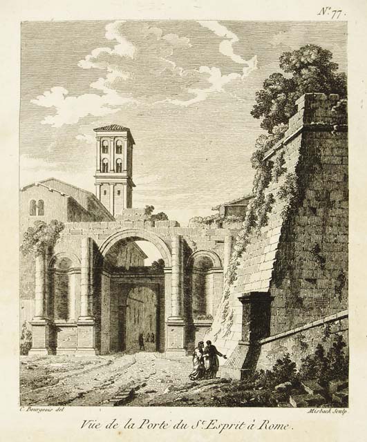 Vue de la Porte du St. Esprit à Rome