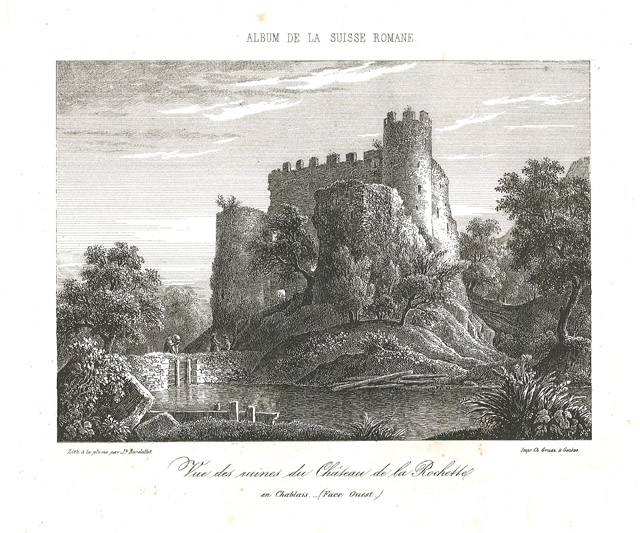 Vue des ruines du Chateau de la Rochette, en Chablais