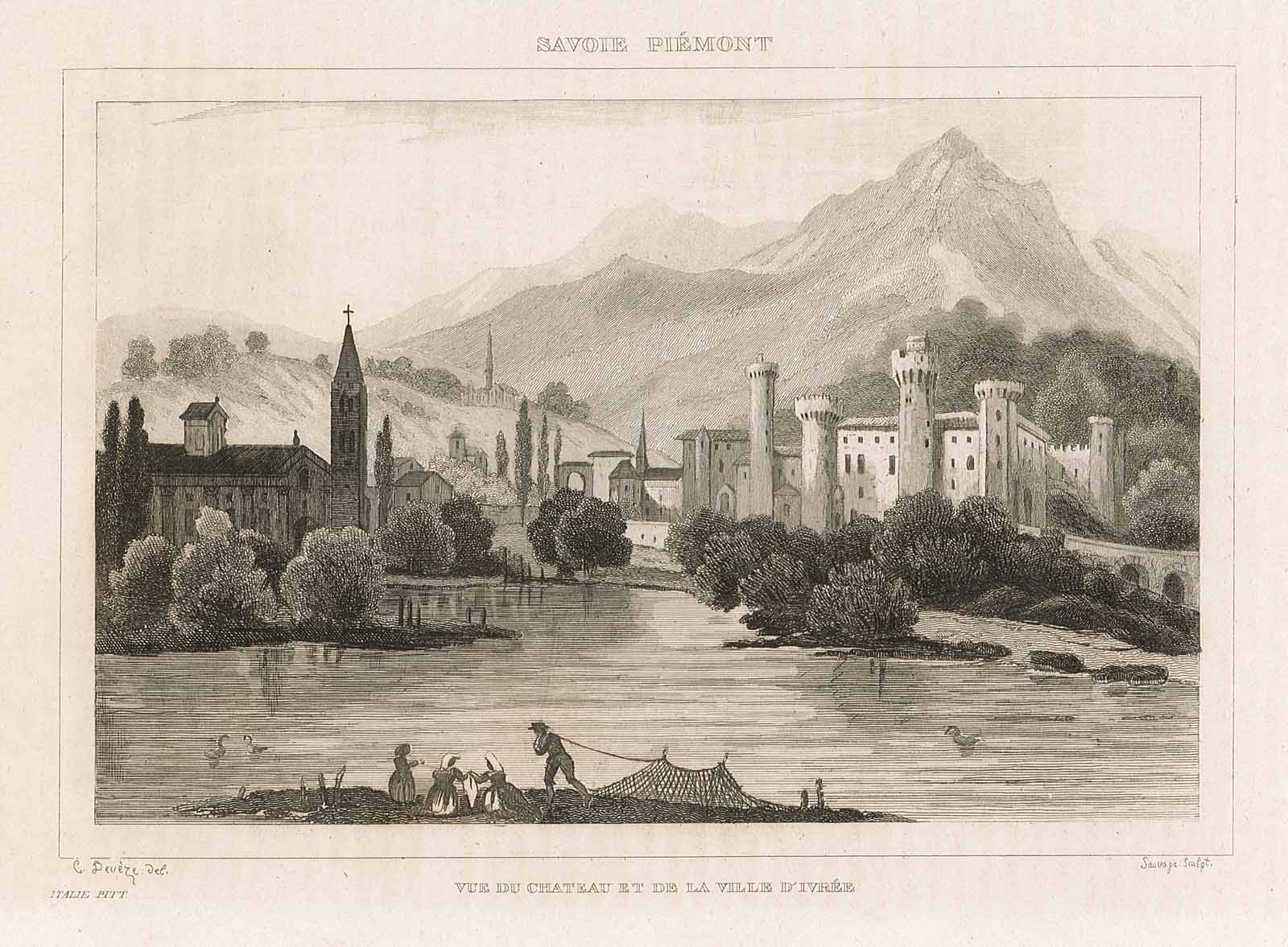 Vue du Chateau et de la Villa d'Ivrée