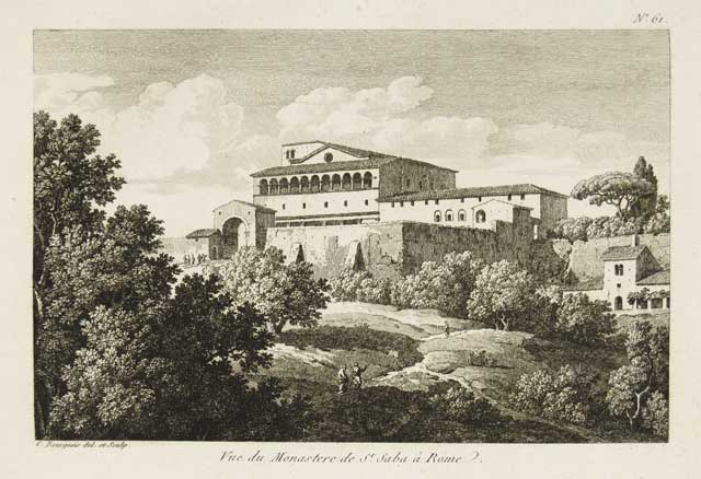 Vue du Monastere de St. Saba à Rome