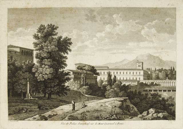 Vue du Palais Pontifical sur le Mont Quirinal à Rome