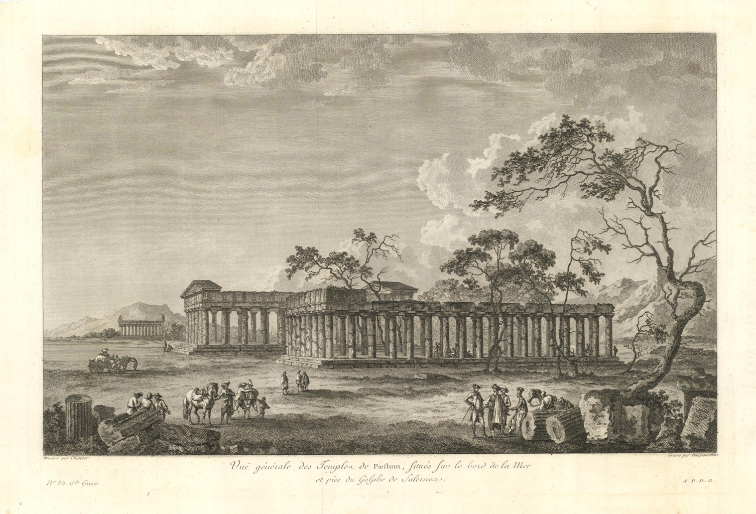 Vue generale des Temples de Pestum situé sur le bord …