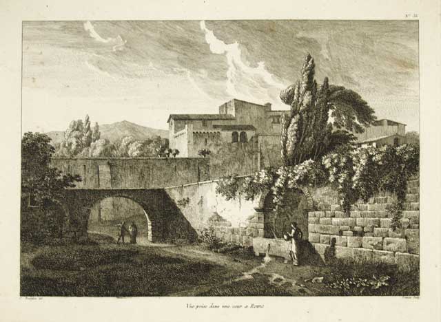 Vue prise dans une cour a Rome