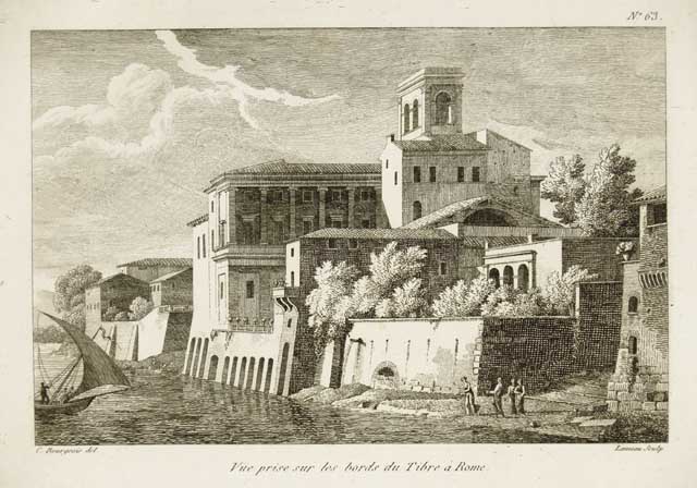 Vue prise sur les bords du Tibre a Rome