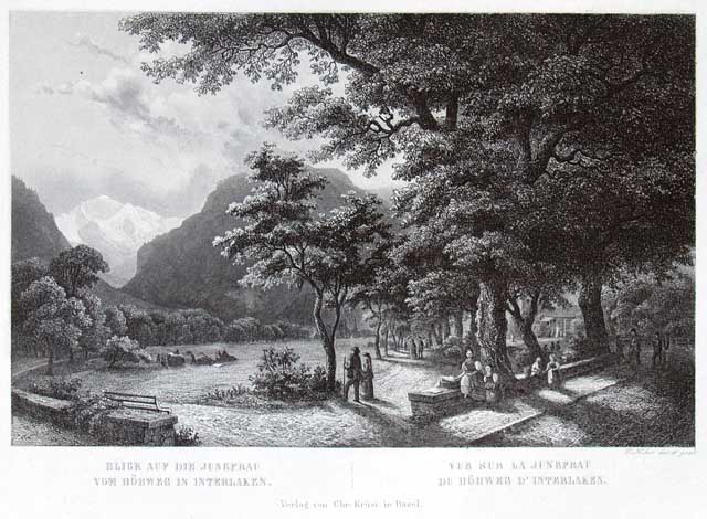 Vue sur la Jungfrau du hohweg d'Interlaken