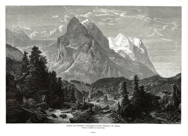 Wellhorn und Wetterhorn bei Grindelwald im Berner Oberland in der …