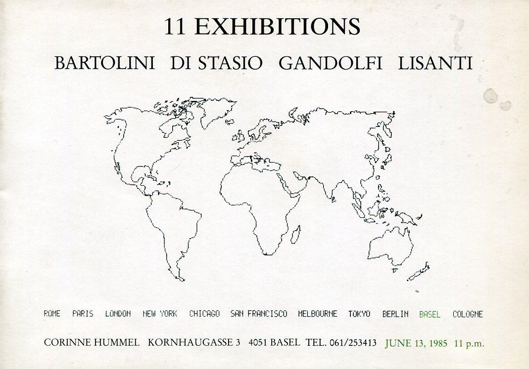 11 exhibitions. Bartolini Di Staso Gandolfi Lisanti