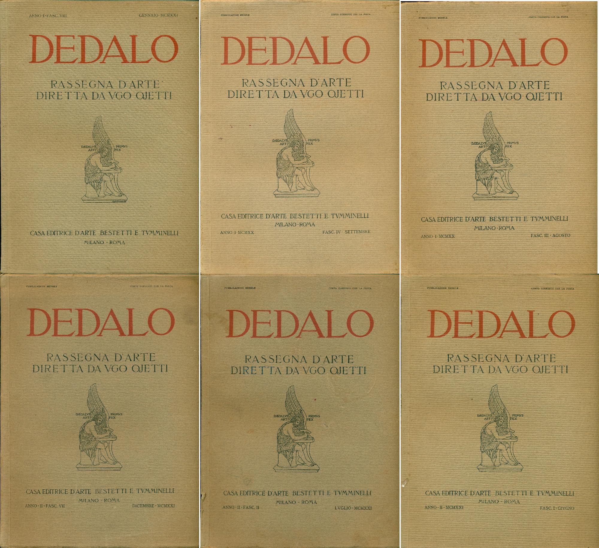 6 fascicoli (Agosto, settembre 1920 e Gennaio, giugno, luglio, dicembre …