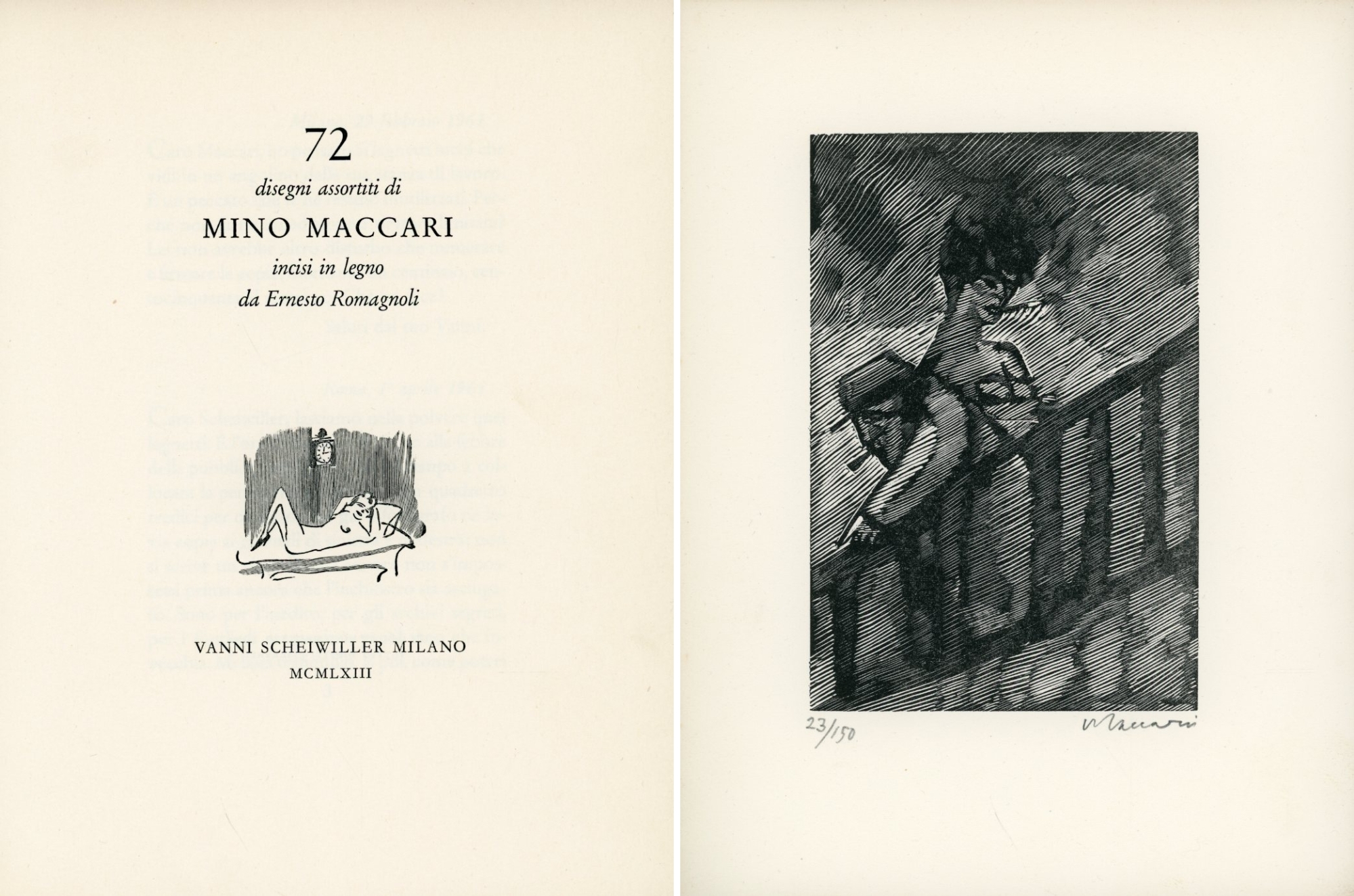 72 disegni di Maccari, assortiti, incisi in legno da Ernesto …