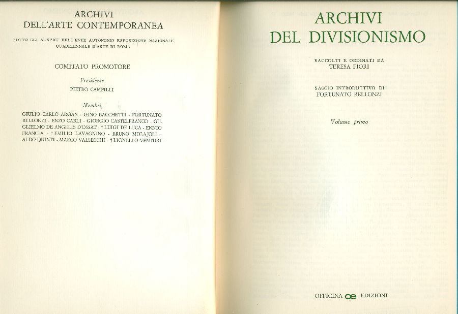 Archivi del Divisionismo. 2 volumi
