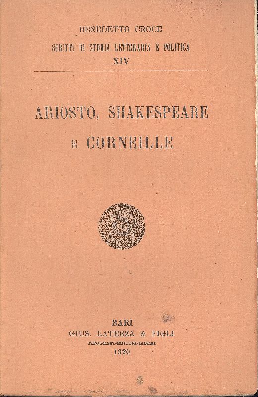 Scritti di storia lettteraria e politica. XIV. Ariosto, Shakespeare e …