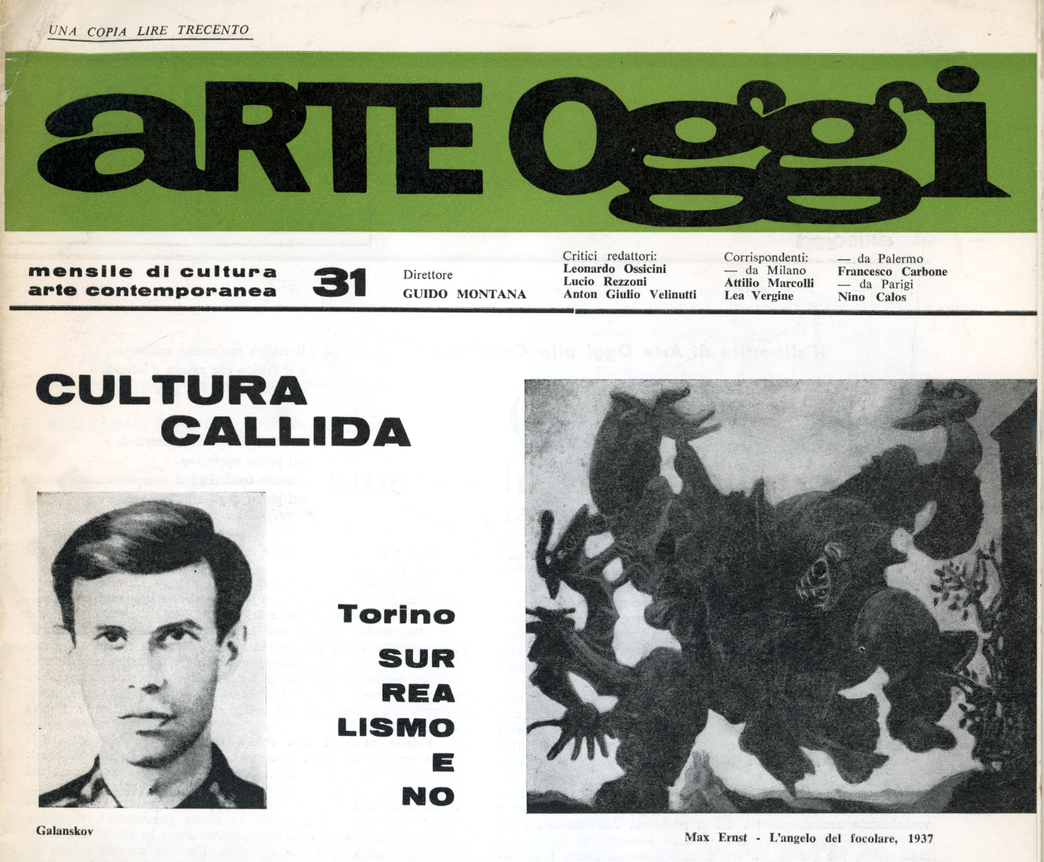 Arte oggi. Periodico di cultura, Anno IX, Dicembre 1967, n. …
