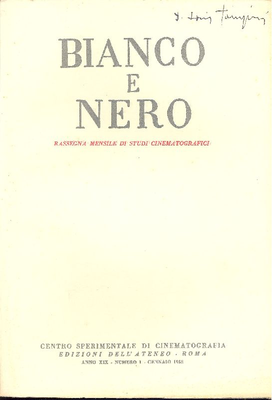 Bianco e Nero. Anno XIX, Numero 1, Gennaio 1958