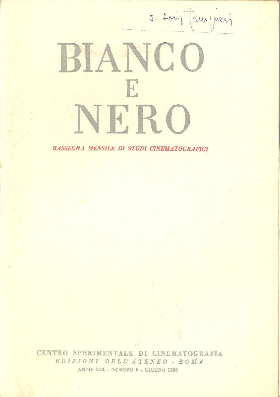 Bianco e Nero. Anno XIX, Numero 61, Giugno 1958