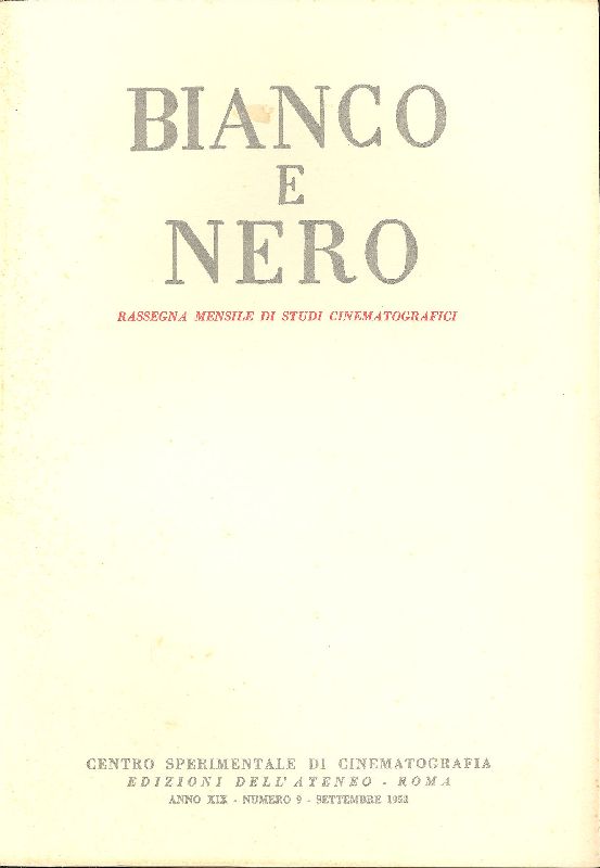 Bianco e Nero. Anno XIX, Numero 9, Settembre 1958