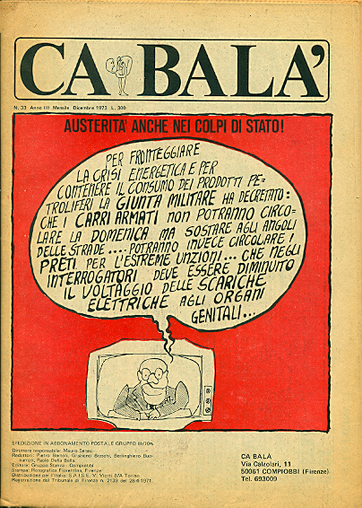Ca Balà. N.33, Anno III. Mensile Dicembre 1973