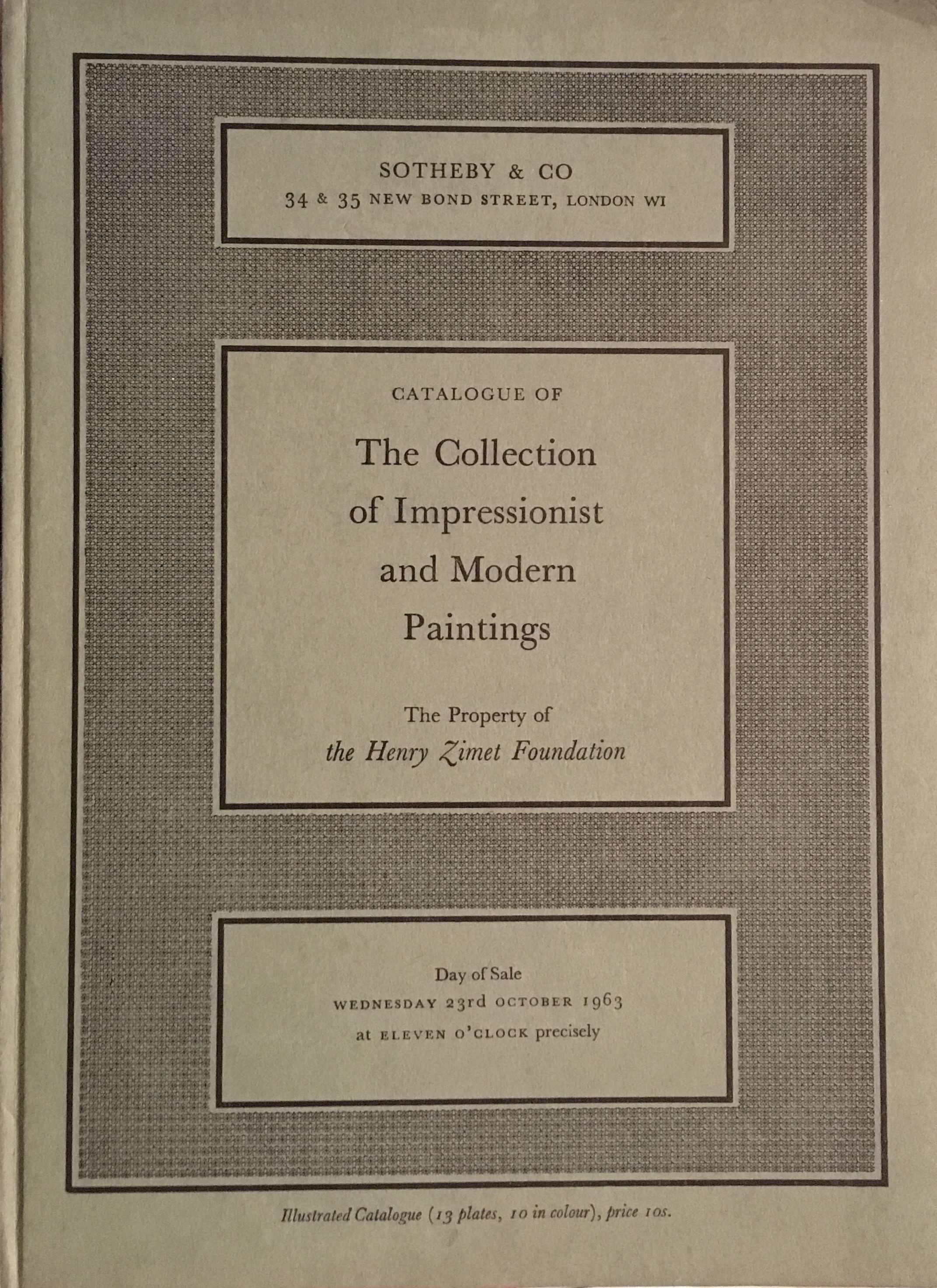 Catalogue of the Collection of Impressionist and Modern Paintings. The …