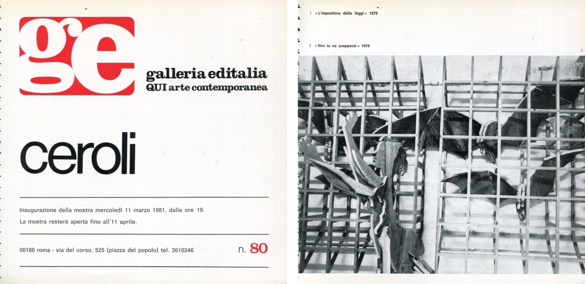 Ceroli. Galleria Editalia 1981