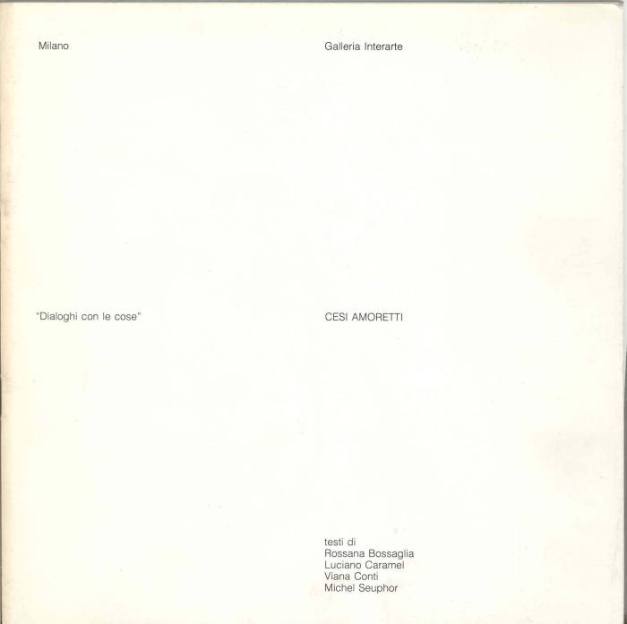 Cesi Amoretti. Dialoghi con le cose