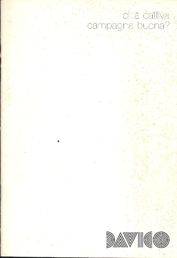 Città cattiva, campagna buona?