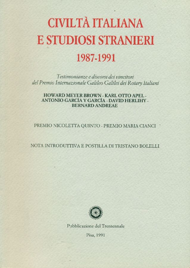 Civiltà italiana e studiosi stranieri 1987-1991