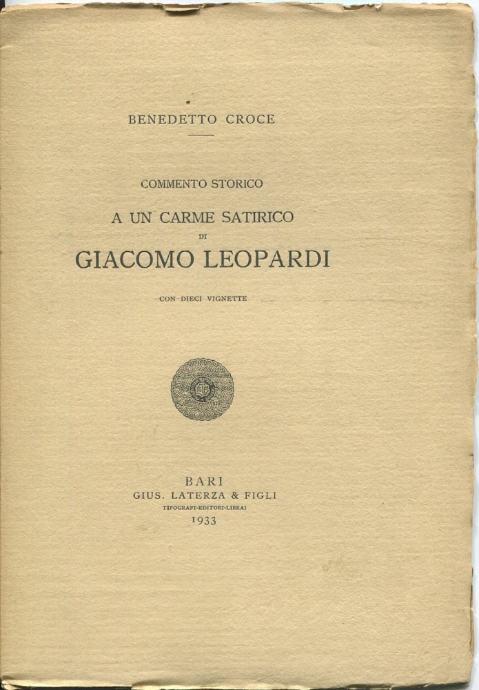 Commento storico a un carme satirico di Giacomo Leopardi