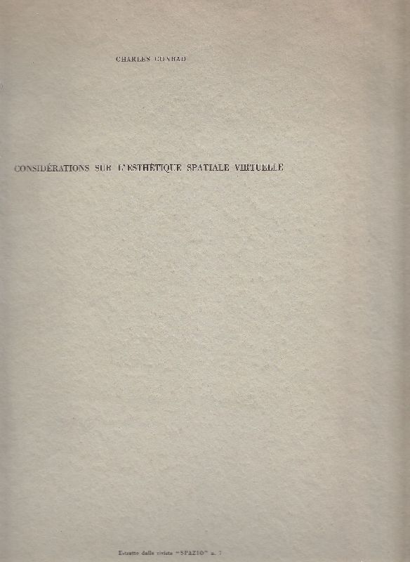 Considérations sur l&amp;#39;esthétique spatiale virtuelle