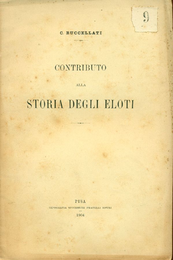 Contributo alla storia degli Eloti