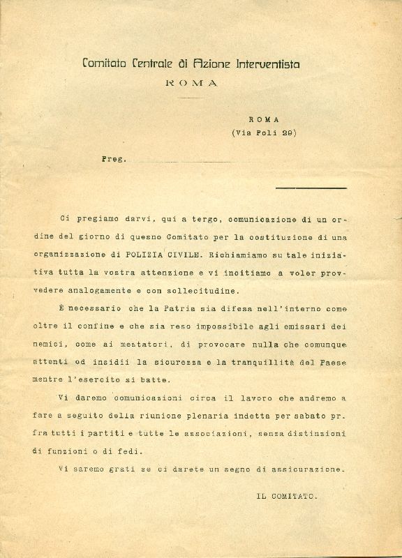 Delibera del 19 maggio 1915
