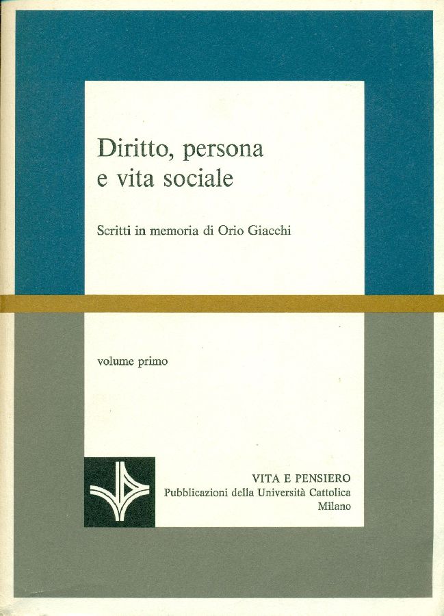 Diritto, persona e vita sociale