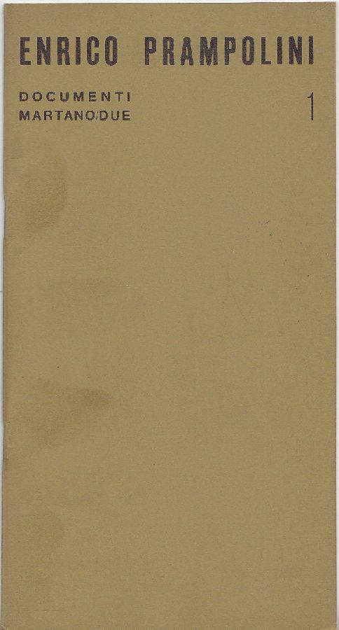 Enrico Prampolini. Galleria Martano/Due 1967