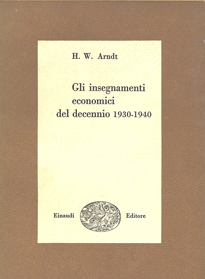 Gli insegnamenti economici del decennio 1930-1940