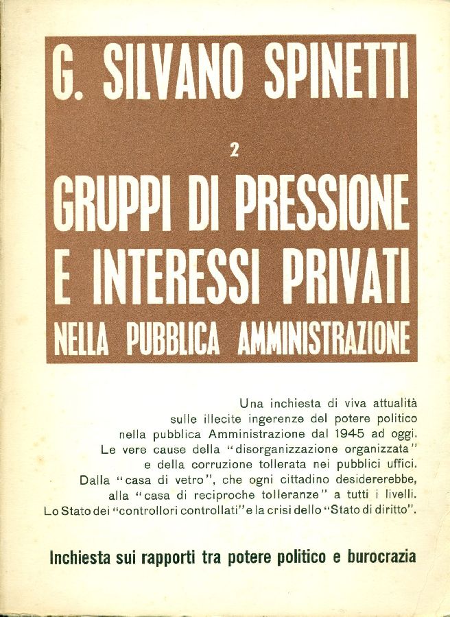 Gruppi di pressione e interessi privati nella pubblica amministrazione