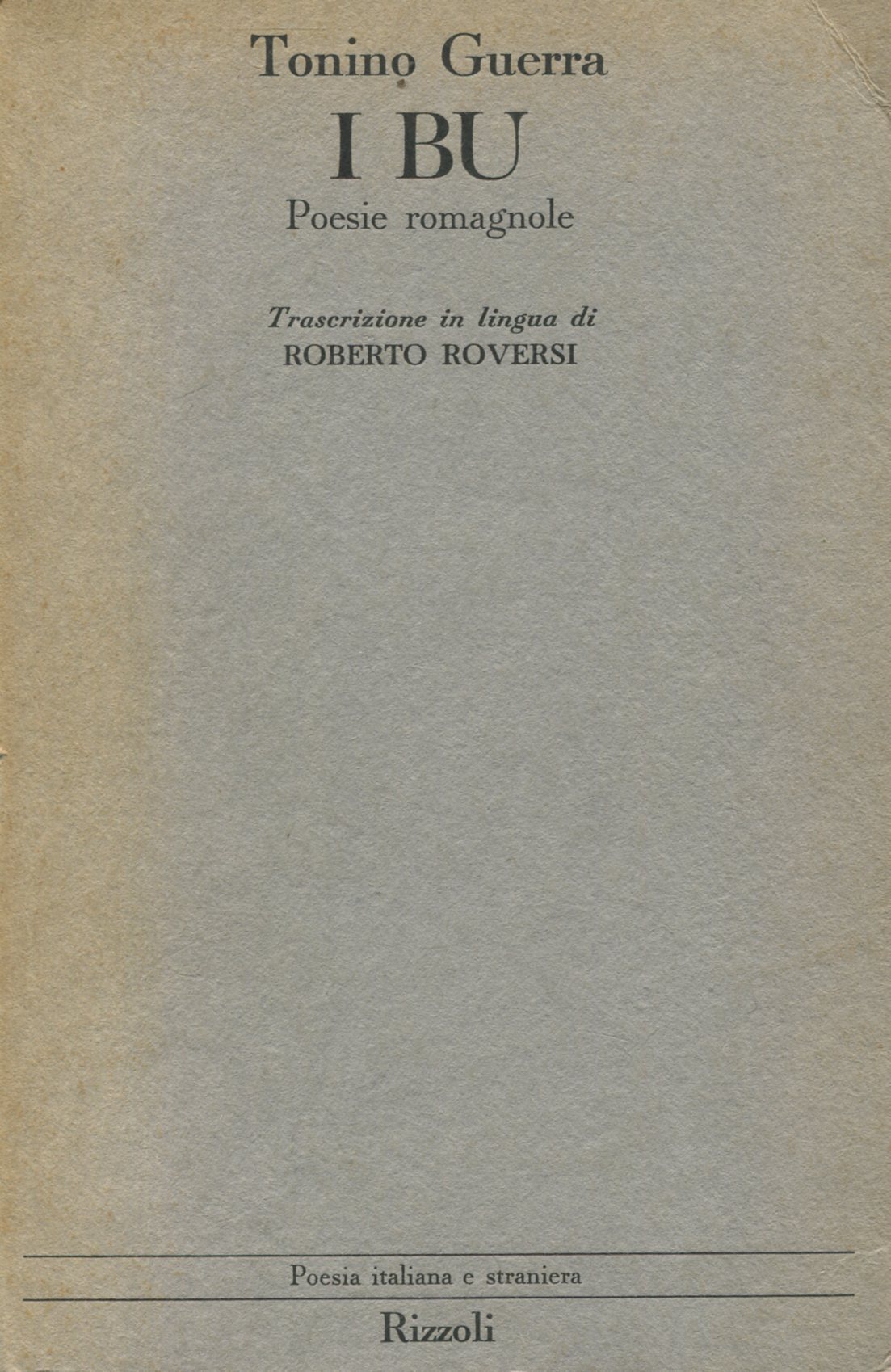 I bu. Poesie romagnole
