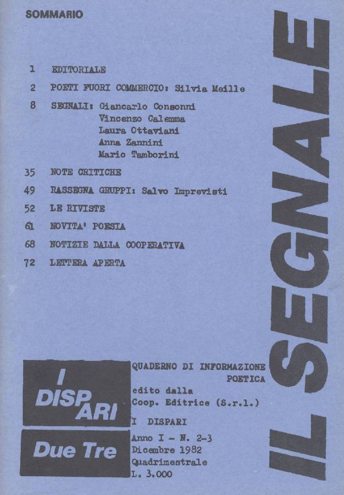 Il segnale. Maggio 1984.