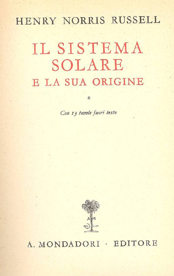 Il sistema solare e la sua origine