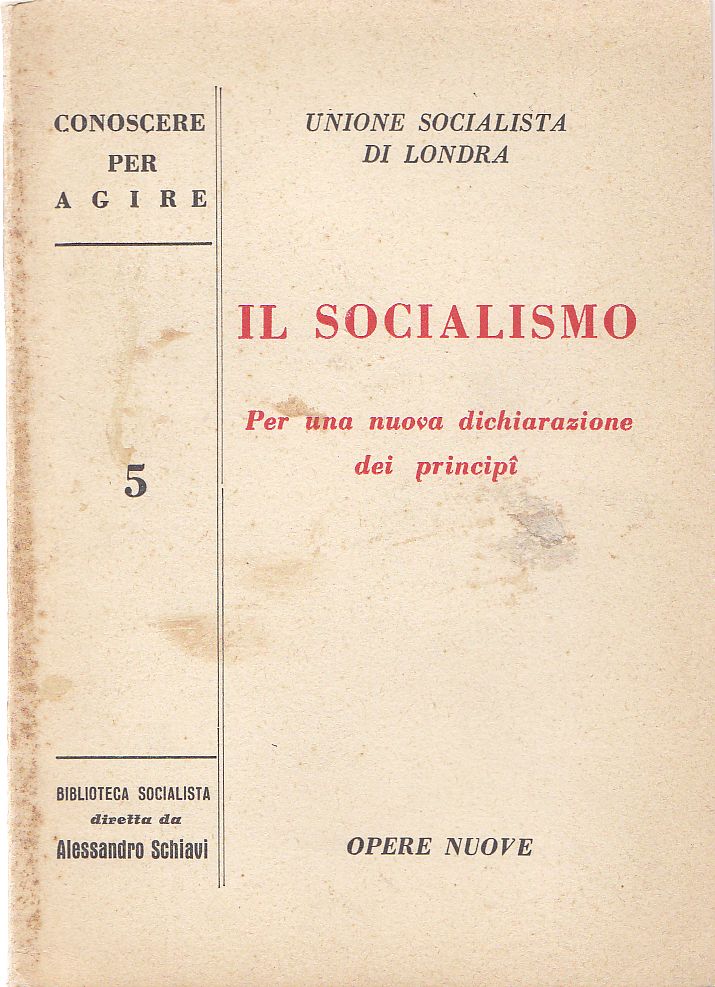 Il socialismo. Per una nuova dichiarazione dei principi