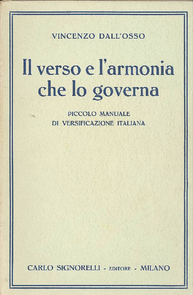 Il verso e l&amp;#39;armonia che lo governa