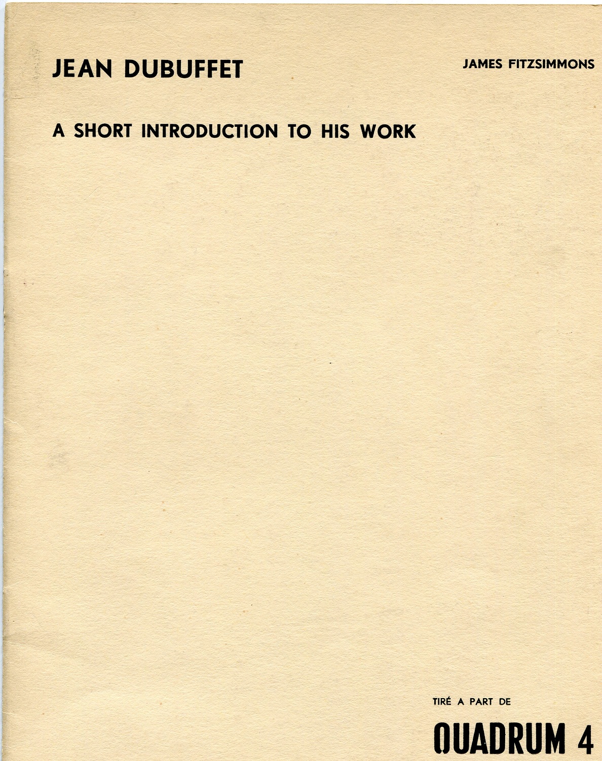 Jean Dubuffet. A short introduction to his work