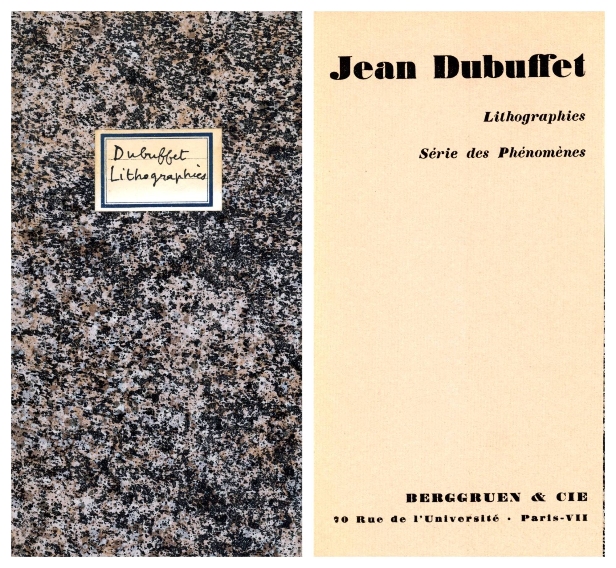 Jean Dubuffet. Lithograèhies, Serie des Phénomènes