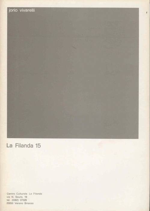 Jorio Vivarelli. Catalogo di mostra, Verano Brianza 1979