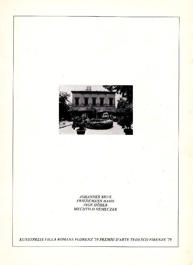 Kunstpreis Villa Romana Florenz &amp;#39;79. Premio d&amp;#39;arte tedesco Firenze &amp;#39;79