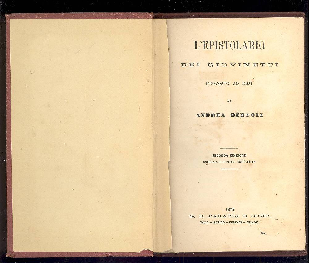 L&amp;#39;epistolario dei giovinetti
