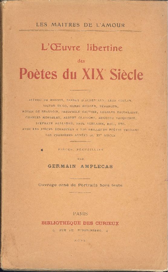 L'oeuvre libertine des poètes du XIX siècle