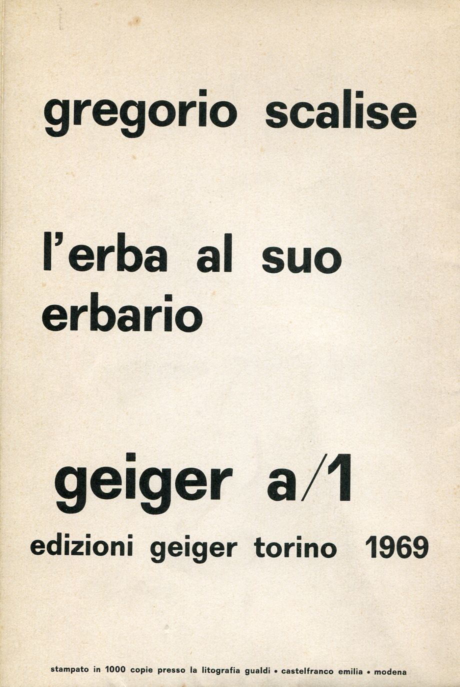 L'erba al suo erbario