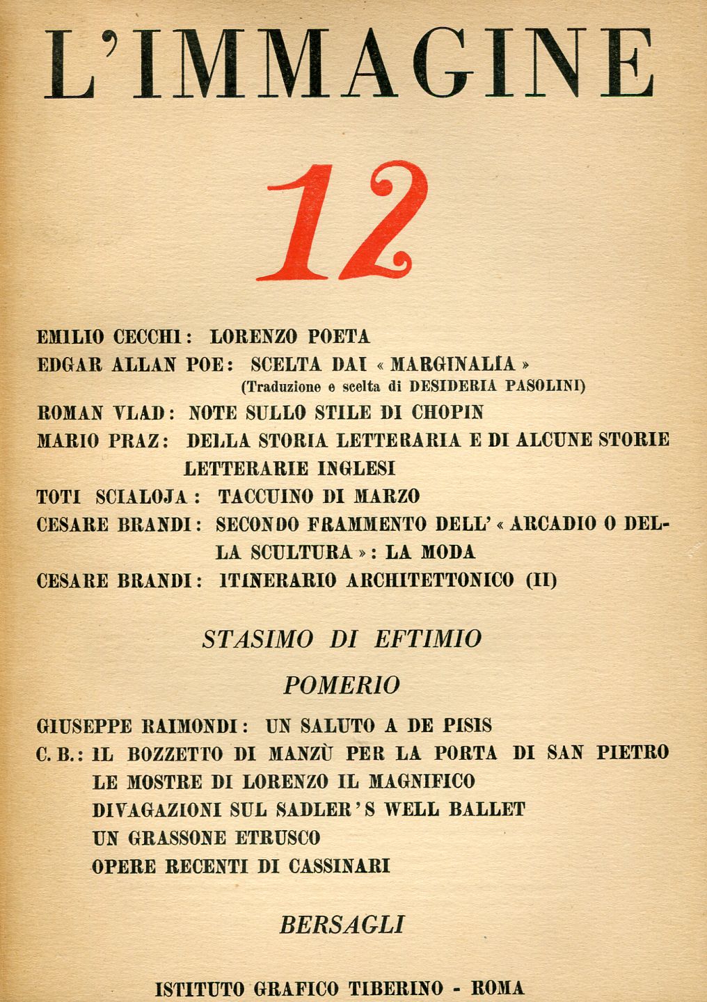 L'Immagine, Anno II, Numero 12. Marzo-Aprile 1949